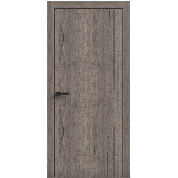 Двери межкомнатные Terminus Light ПК 10Дуб Вулканический  Молдинг ЧЕРНЫЙ или серый