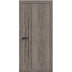 Двери межкомнатные Terminus Light ПК 11 Дуб Вулканический Молдинг ЧЕРНЫЙ или серый