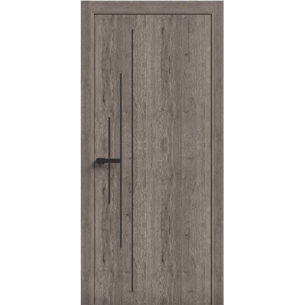 Двери межкомнатные Terminus Light ПК 11 Дуб Вулканический Молдинг ЧЕРНЫЙ или серый