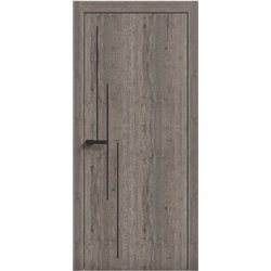 Двери межкомнатные Terminus Light ПК 12 Дуб Вулканический Молдинг ЧЕРНЫЙ или серый