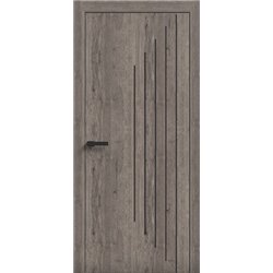 Двери межкомнатные Terminus Light ПК 14 Дуб Вулканический Молдинг ЧЕРНЫЙ или серый