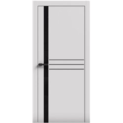 Двери межкомнатные Terminus Light ПК 16 Білий мат стекло Молдинг ЧЕРНЫЙ или серый 