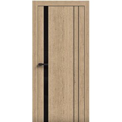 Двери межкомнатные Terminus Light ПК 15 Дуб Классический стекло Молдинг ЧЕРНЫЙ или серый