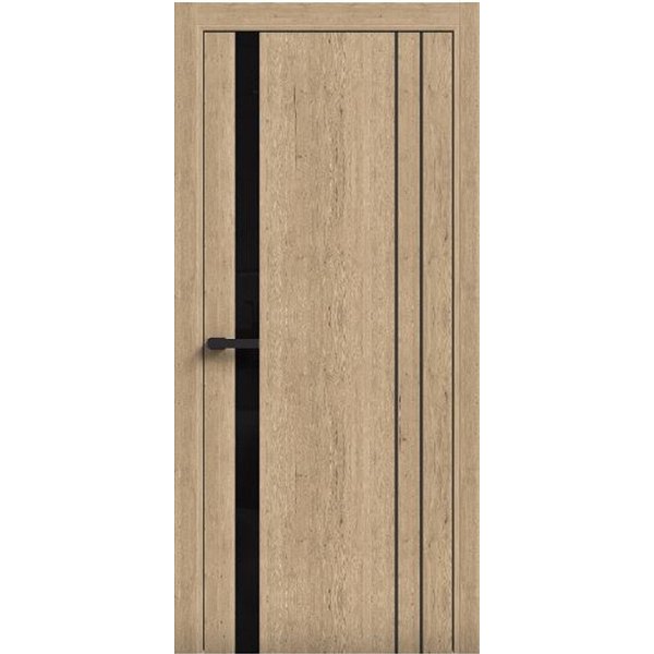 Двери межкомнатные Terminus Light ПК 15 Дуб Классический стекло Молдинг ЧЕРНЫЙ или серый