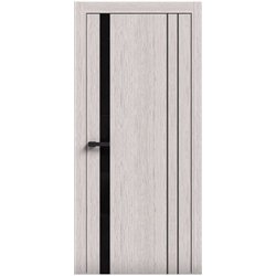 Двери межкомнатные Terminus Light ПК 15 Дуб Жемчужный стекло Молдинг ЧЕРНЫЙ или серый