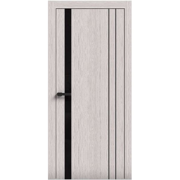 Двери межкомнатные Terminus Light ПК 15 Дуб Жемчужный стекло Молдинг ЧЕРНЫЙ или серый