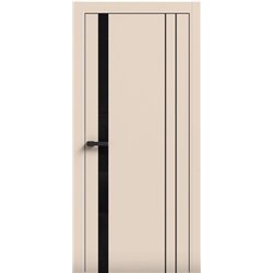 Двери межкомнатные Terminus Light ПК 15 Магнолия  стекло Молдинг ЧЕРНЫЙ или серый