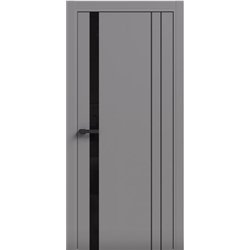 Двери межкомнатные Terminus Light ПК 15 Сірий стекло Молдинг ЧЕРНЫЙ или серый