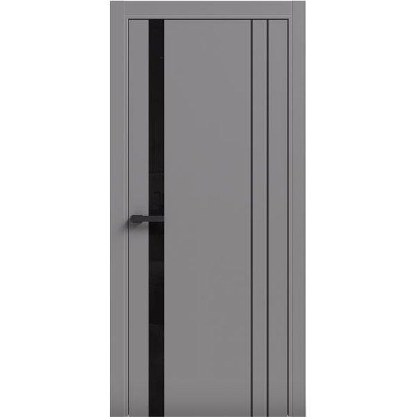 Двери межкомнатные Terminus Light ПК 15 Сірий стекло Молдинг ЧЕРНЫЙ или серый