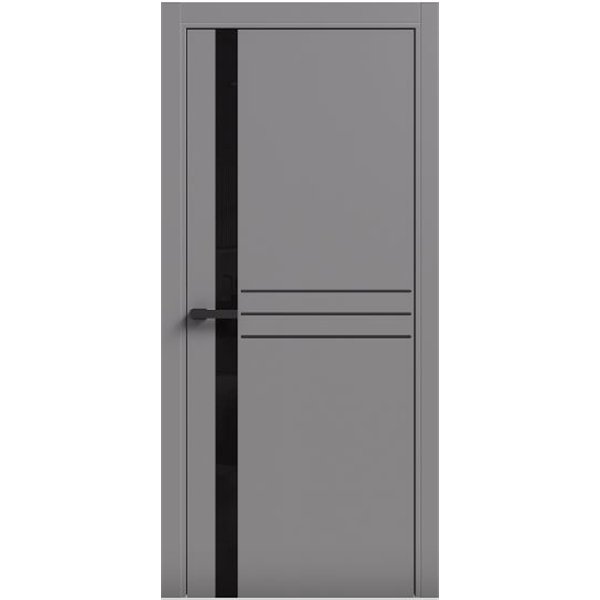 Двери межкомнатные Terminus Light ПК 16 Сірий стекло Молдинг ЧЕРНЫЙ или серый 