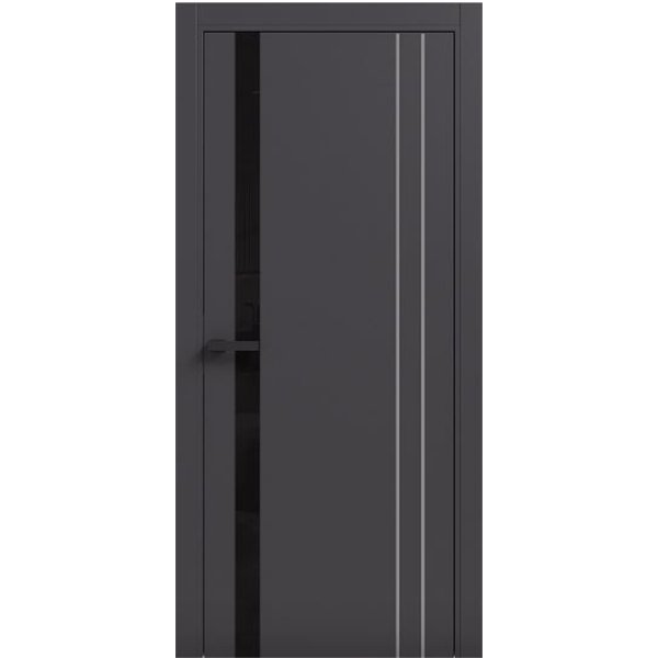 Двери межкомнатные Terminus Light ПК 15 Антрацит стекло Молдинг ЧЕРНЫЙ или серый