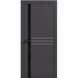 Двери межкомнатные Terminus Light ПК 16 Антрацит стекло Молдинг ЧЕРНЫЙ или серый  