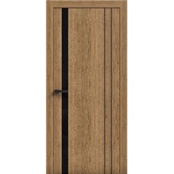 Двери межкомнатные Terminus Light ПК 15 Дуб Античный  стекло Молдинг ЧЕРНЫЙ или серый