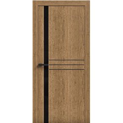 Двери межкомнатные Terminus Light ПК 16 Дуб Античный  стекло Молдинг ЧЕРНЫЙ или серый 