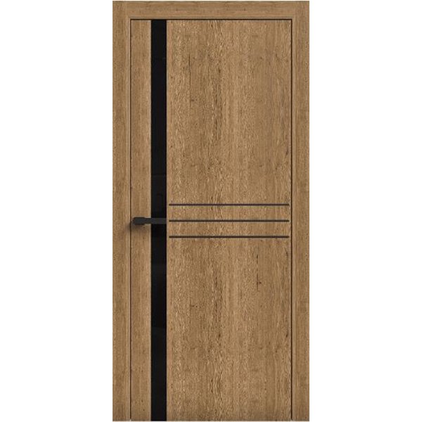 Двери межкомнатные Terminus Light ПК 16 Дуб Античный  стекло Молдинг ЧЕРНЫЙ или серый 