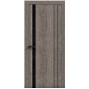 Двери межкомнатные Terminus Light ПК 15 Дуб Вулканический  стекло Молдинг ЧЕРНЫЙ или серый