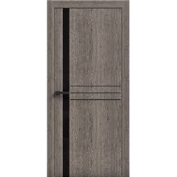 Двери межкомнатные Terminus Light ПК 16  Дуб Вулканический  стекло Молдинг ЧЕРНЫЙ или серый