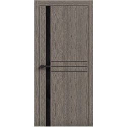 Двері міжкімнатні Terminus Light ПК 16 ПЕКАН чорне скло Молдинг ЧОРНИЙ або СІРИЙ