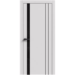 Двери межкомнатные Terminus Light ПК 15 Білий мат стекло Молдинг ЧЕРНЫЙ или серый 