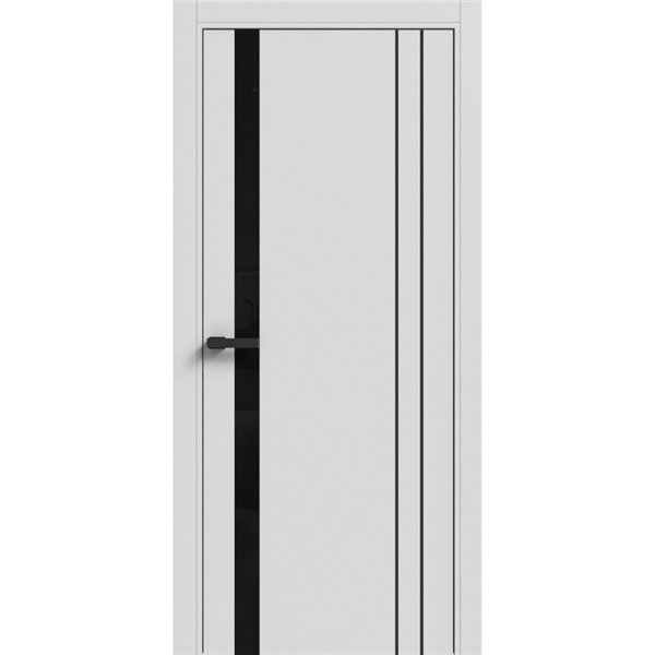 Двери межкомнатные Terminus Light ПК 15 Білий мат стекло Молдинг ЧЕРНЫЙ или серый 