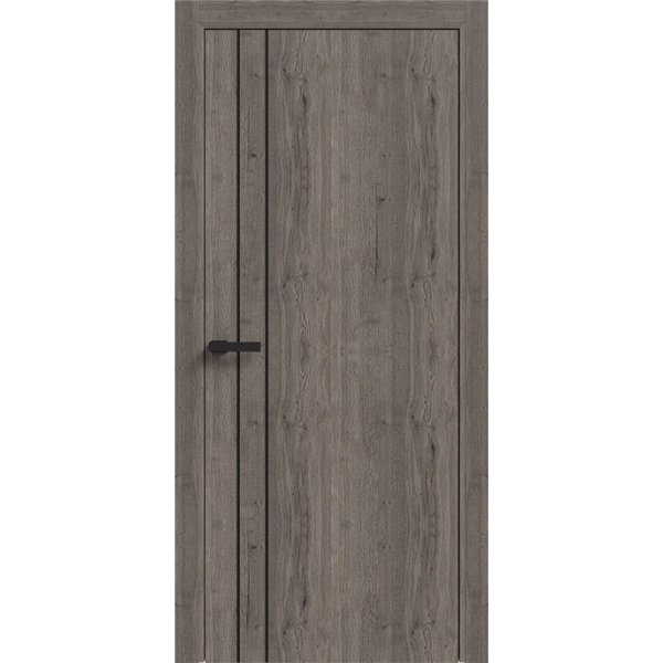 Двери межкомнатные Terminus Light ПК 05 Дуб Вулканический  Молдинг ЧЕРНЫЙ или СЕРЫЙ