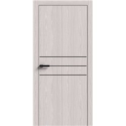 Двери межкомнатные Terminus Light ПК 06 Дуб Жемчужный Молдинг ЧЕРНЫЙ или СЕРЫЙ