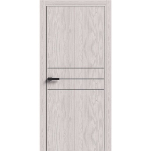 Двери межкомнатные Terminus Light ПК 06 Дуб Жемчужный Молдинг ЧЕРНЫЙ или СЕРЫЙ