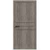 Двери межкомнатные Terminus Light ПК 06 Дуб Вулканический Молдинг ЧЕРНЫЙ или СЕРЫЙ