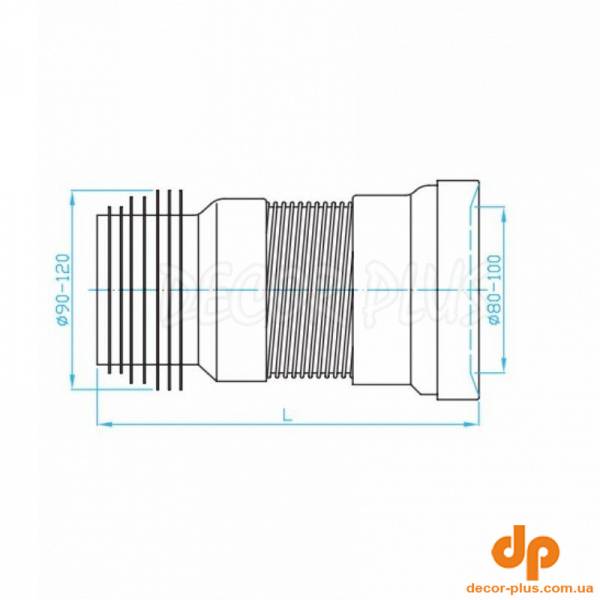 DV20000 Гофра армована для унітазу 210-330 (1 сорт)