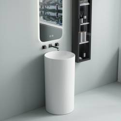 1408640 Style Раковина окремостояча без отовора під змішувач 400х400х860, біла (1 сорт)