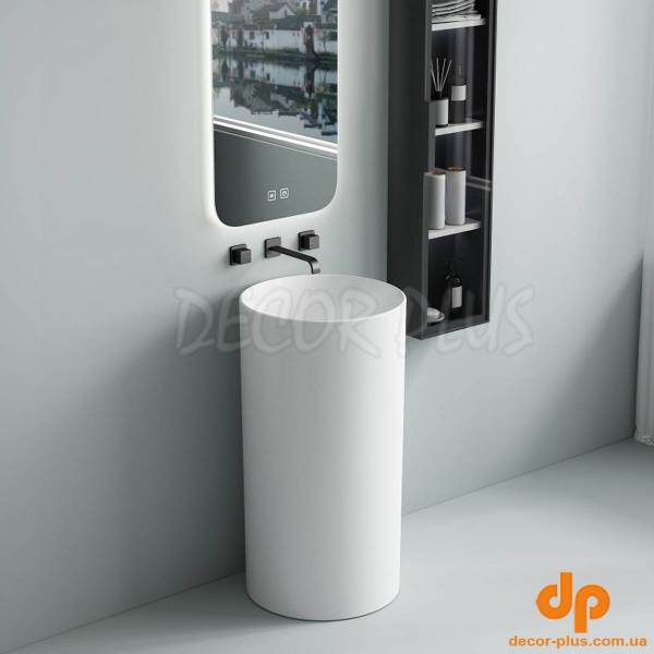 1408640 Style Раковина окремостояча без отовора під змішувач 400х400х860, біла (1 сорт)