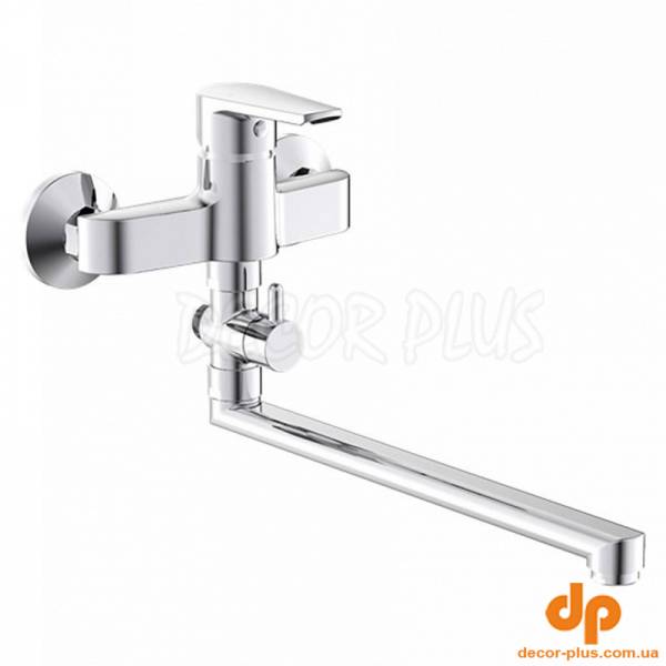 Змішувач VERO ванна/душ, довгий ніс, хром