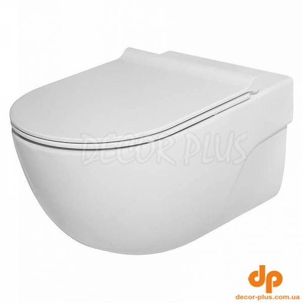 Чаша підвісного унітазу MERIDIAN-N Rimless 56см+сидіння Slim, повільне падіння
