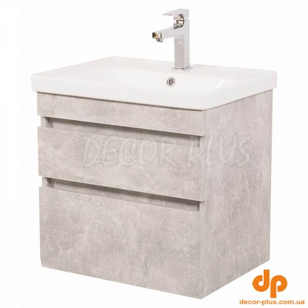 Шафка ВІНТАЖ 60+раковина ELITE 60, бетон, консольна