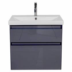 Шафка ЕЛІТ 70+раковина ЕЛІТ 70, графіт глянець, підвісна