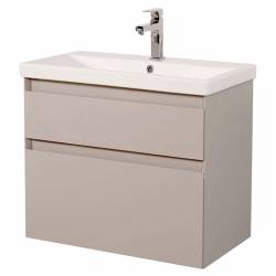 Шафка ЕЛІТ 80+раковина ЕЛІТ 80, мокко глянець, підвісна