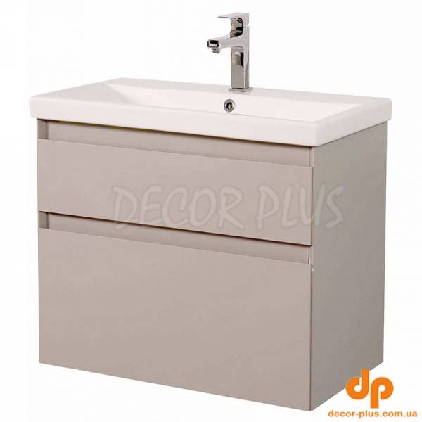 Шафка ЕЛІТ 80+раковина ЕЛІТ 80, мокко глянець, підвісна