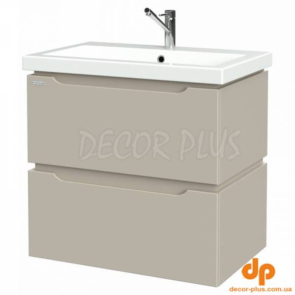 Шафка DOUBLE д/раковин COMO 70см, 2 шухляди, світло-коричневий напівмат, підвісна, зібрана