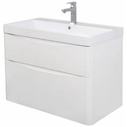 Шафка АМЕРИНА + раковина DEEP 90 , білий глянець, підвісна