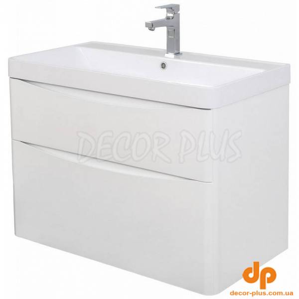 Шафка АМЕРИНА + раковина DEEP 90 , білий глянець, підвісна