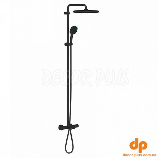 Душ система TEMPESTA 250 CUBE ванна/душ, чорний матовий