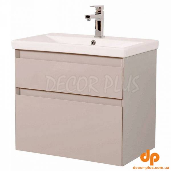 Шафка ЕЛІТ мокко глянець + раковина ELITE 70 см, консольна