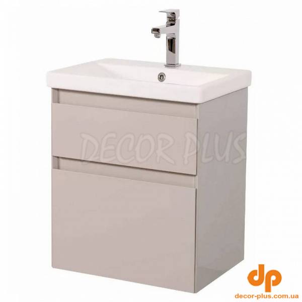 Шафка ЕЛІТ мокко глянець + раковина ELITE 60 см, консольна