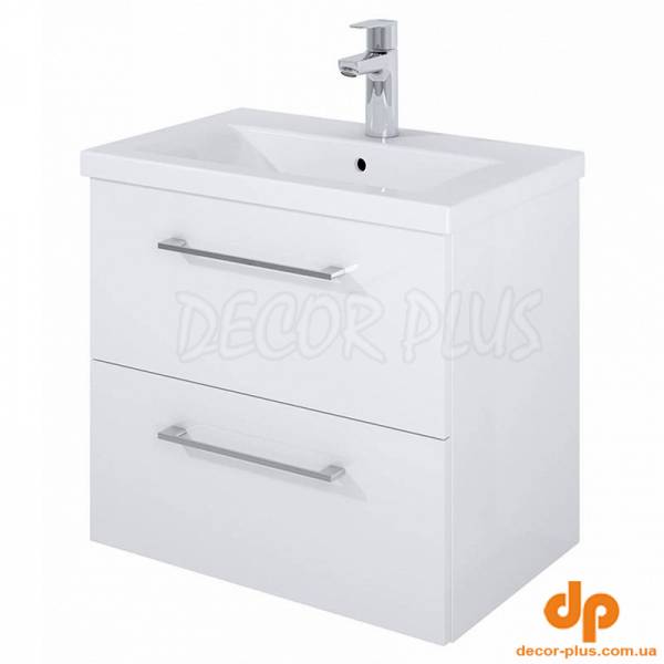 Шафка ROMA COMPACT 60см д/раков A3272A1000, 2 шухл, білий глянець + 2ручки хром