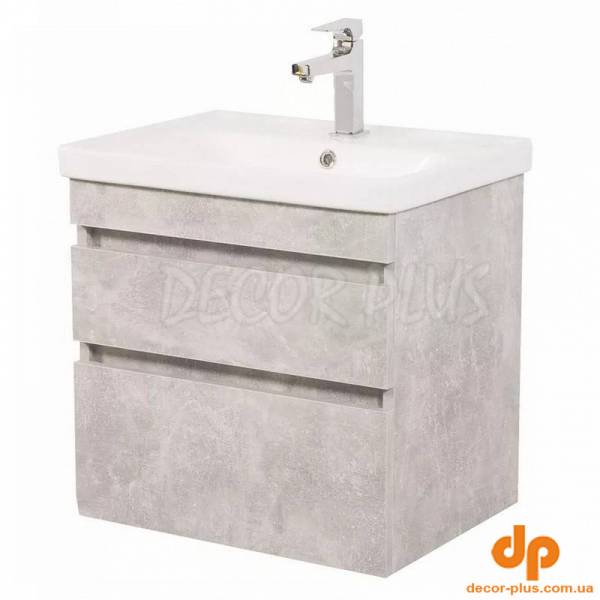 Шафка ВІНТАЖ 60+раковина FRAME 60, бетон, консольна