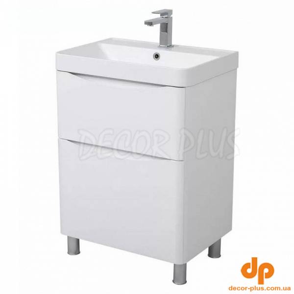 Шафка АМЕРИНА + раковина DEEP 60 , білий глянець, напольна