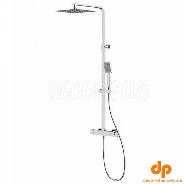 Душова колона BARI квадратна з термостатичним змішувачем хром