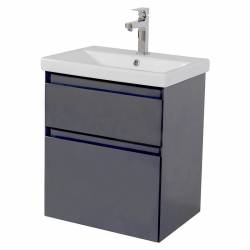 Шафка ЕЛІТ графіт глянець + раковина ELITE 60 см, консольна