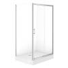Набір В872 душ штора BRASCO 120*90*190 прямок,розсув.дв, хром,проз + підон 120*90*16 з панелью(S168-014+S204-028)
