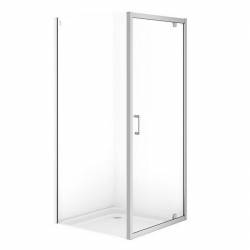 Душ штора BRASCO 90*90*190 квадратна,з поворотними.дверима,хром,прозоре